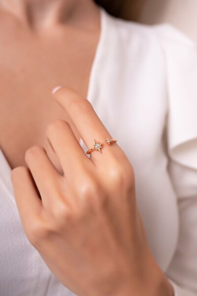 Sahira Jewelry Kutup Yıldızı Model Eklem Ayarlanabilir Kadın 14 K Altın Kapla...