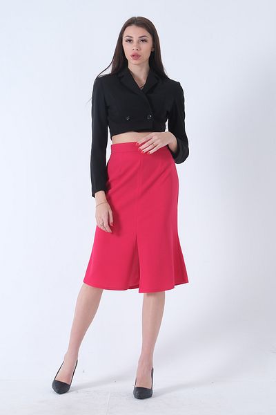 Feminist Fuchsia Pencil Skirt with Front Slit0101061