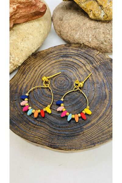Porsuk Alternatif Handmade Ethnic Ceramic Stone Women's Earrings