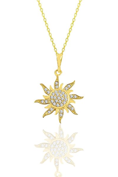 Sahira Jewelry Güneş Figürü 14 K Gold Kaplama Kadın Kolye