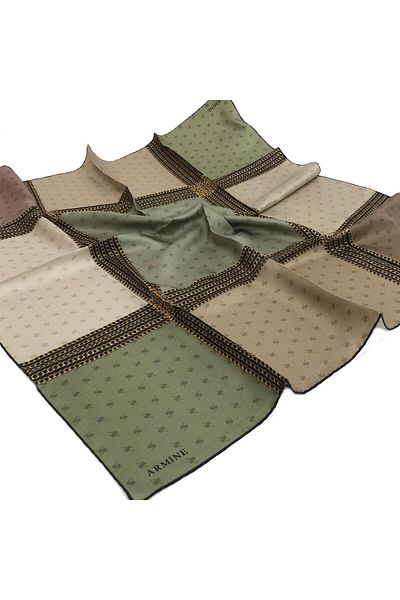 Armine Twill Silk Scarf Nostalgia Series - 8113d-33