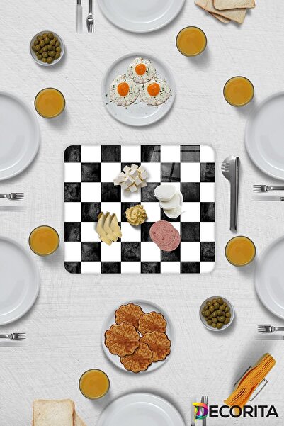 Decorita Glass Presentation Stand| White Marble Look| 29cm X 34cm