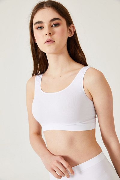 Stimor Women's White Wide Strap Half Bustier