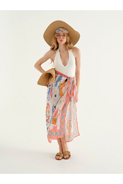 BROWN SARTO Women's Orange Figure Pareo