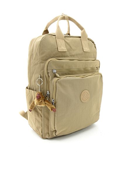 Sanmorris Unisex Crinkle Fabric - Waterproof, Multi-Compartment K.Khaki Color Laptop School & Backpack