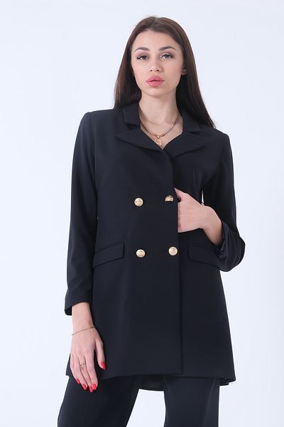 Feminist Lined Button Closure Blazer Jacket Navy Blue0105123
