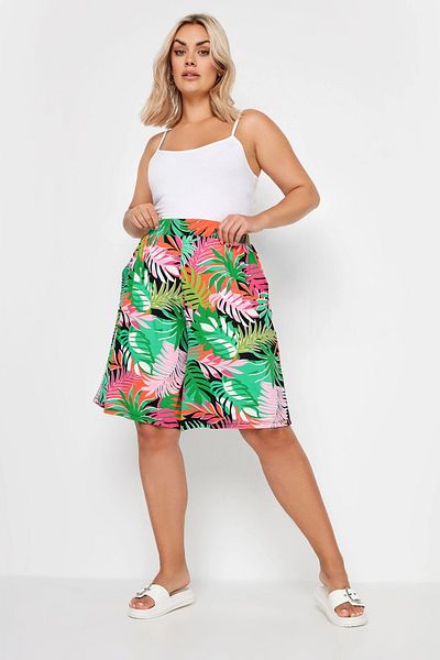 Stil Diva Large Size Elastic Waisted Patterned Loose Fit Lycra Shorts145100