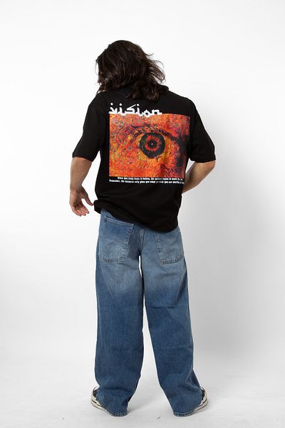 Sekizbiraltı Vision Printed Oversize 24/1 Premium Μαύρο Tshirt