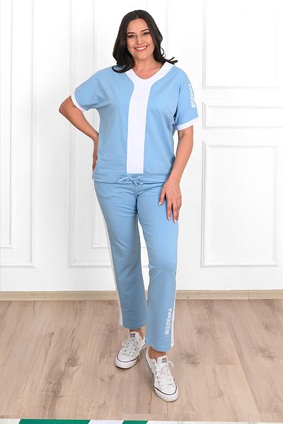 Koza Butik Γυναικείο σετ φόρμας 8016-23 με στάμπα με κοντό μανίκι