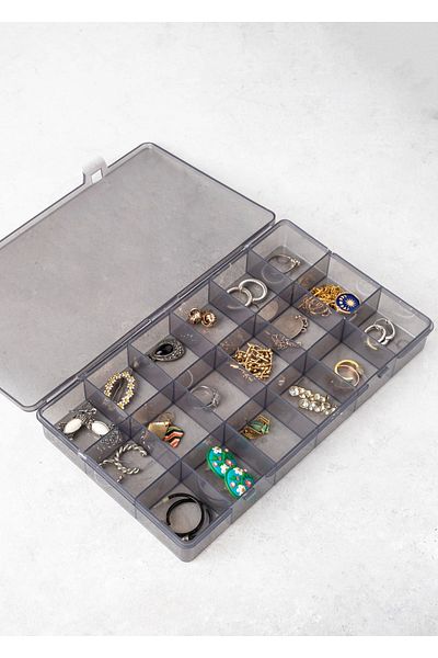 Ecolux 3 Pieces - 18 Compartments Jewelry Necklace Bead Earring Bracelet Organizer