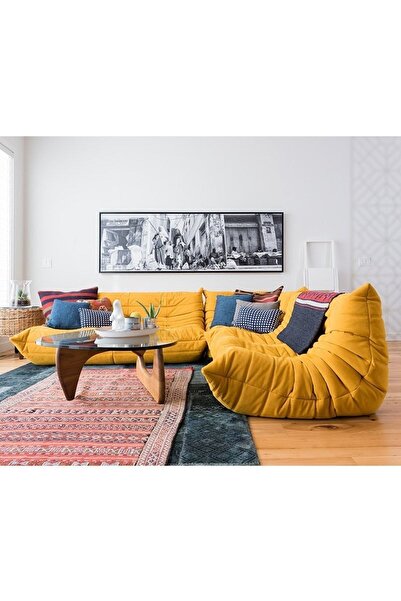 Pablohome Babylon Puffy Köşe Koltuk (sarı Baby Face Kadife Kumaş) Bylon01