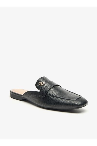 Celeste Women's Logo Embellished Square Toe Mules