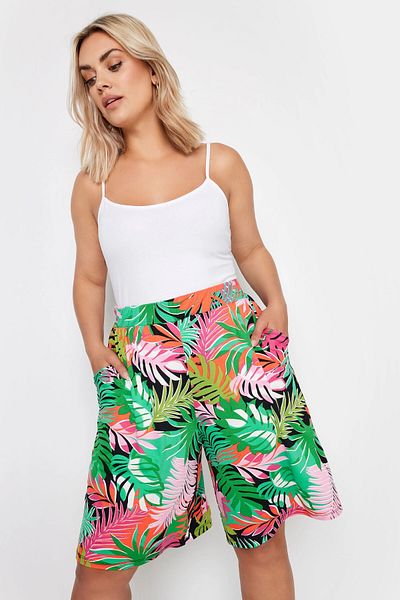 Stil Diva Large Size Elastic Waisted Patterned Loose Fit Lycra Shorts145100
