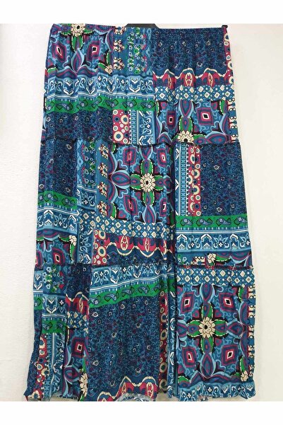 sercan konfeksiyon KADIN 3 KATLI GENİŞ KESIM FIRFIRLI VİSKON ETEK