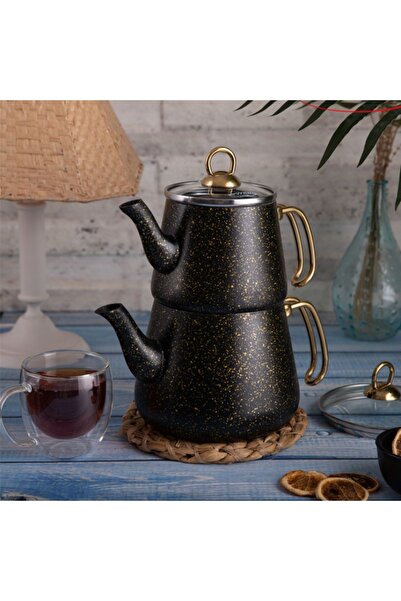 Evren Gold Stone Bakraç Çaydanlık Takımı Aile Boyu (1,6+3 lt)