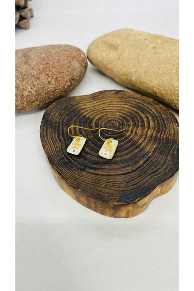 Porsuk Alternatif El Yapımı Yıldız Figür Sedef Küpe