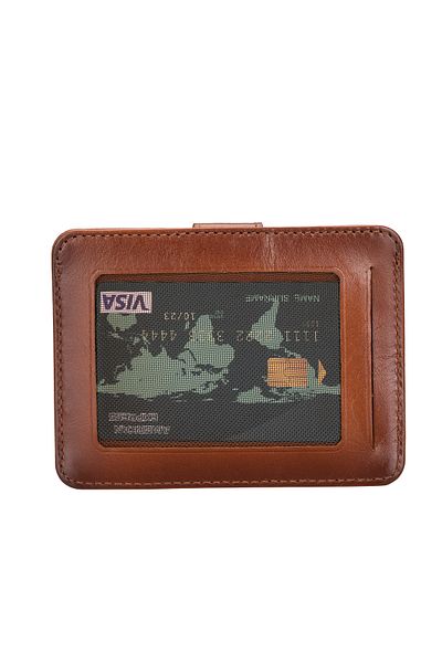 Lev Leather Premium Γνήσιο Δερμάτινο Μινιμαλιστικό Πορτοφόλι Πιστωτικής Κάρτας - Πολυχρηστικό Πορτοφόλι