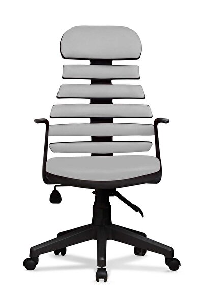 arenzo Ev ve Ofis Çalışma Sandalyesi Bilgisayar ve Yönetici Koltuğu Zebra Model Gri