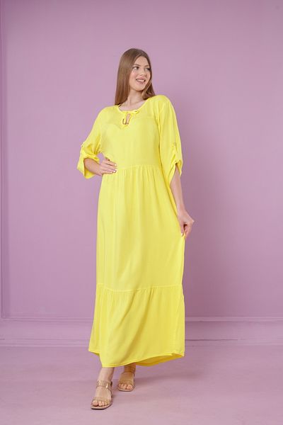 mervemoda Γυναικείο καλοκαιρινό κοντομάνικο υφαντό φόρεμα
