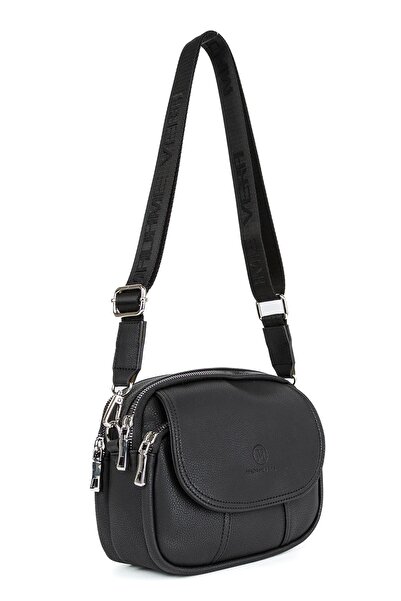 HNB حقيبة كتف فونا للنساء بحزام متقاطع Mv028 أسود Kl