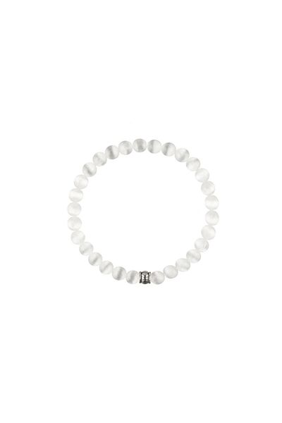 Zeynep Büyükbay Selenite Natural Stone Bracelet (6mm Sphere Cut)