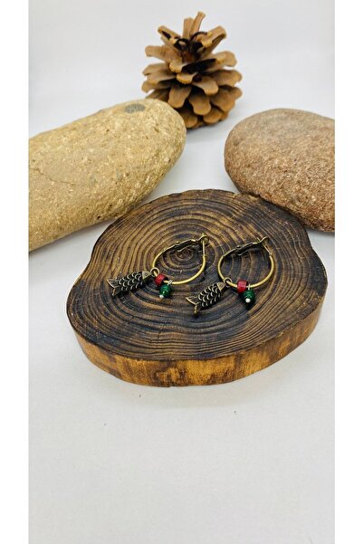 Porsuk Alternatif أقراط نسائية على شكل سمكة مصنوعة يدوياً