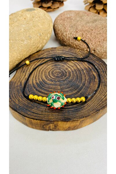 Porsuk Alternatif سوار نسائي مصنوع يدويًا على شكل ضفدع زجاجي