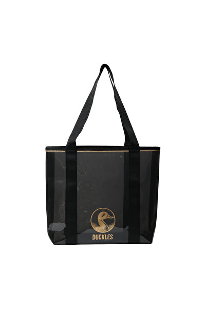 DUCKLES Siyah Large Şeffaf Plaj Çantası