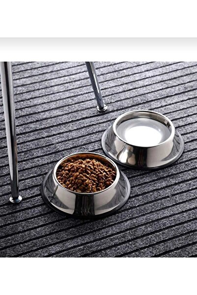 Dalian Home 2 Adet Paslanmaz Çelik Mama Ve Su Kabı, Alt Taban 16 Cm (250 ML-8...