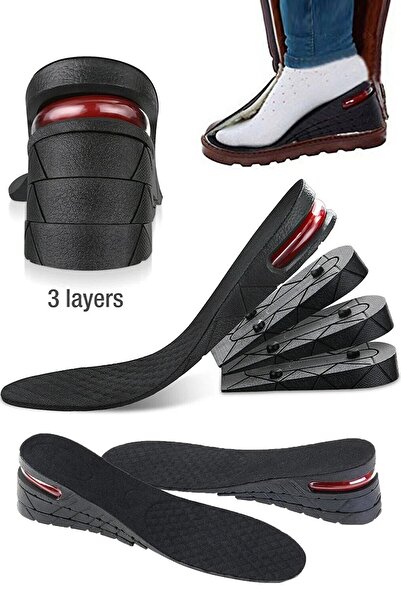 Zeyd Ticaret Unisex Beyaz Hava Yastıklı Boy Uzatıcı Tam Boy Tabanlık 7 Cm Boy...