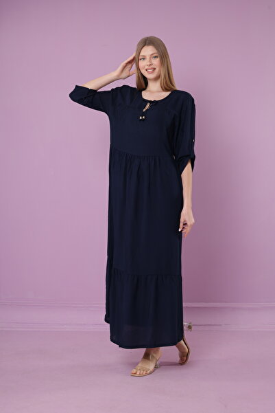 mervemoda Női nyári rövid ujjú szőtt ruha