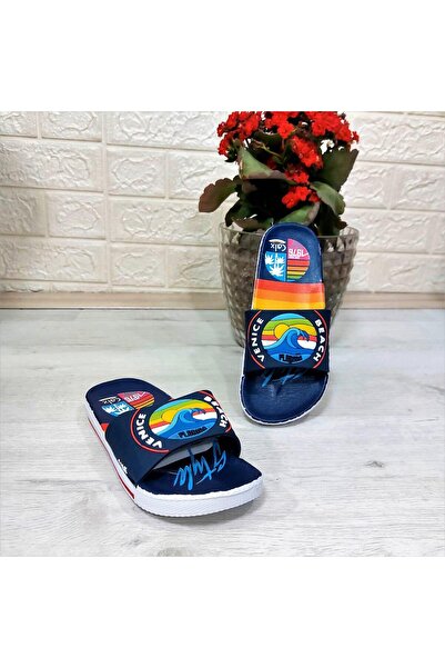 Calx Boys' Slippers - 319 Navy Blue-White, 3D Printed