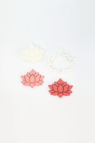 WE3D طقم قوالب لب سيراميك لوتس مكون من قطعتين - 4.5x3.5 سم