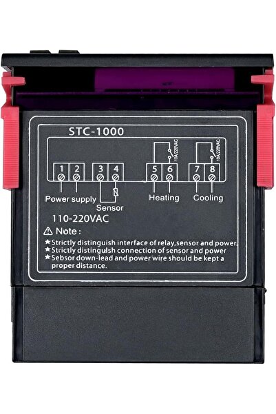 DEFNE ELEKTRONİK Stc-1000 Ac 110-220v 10a Lcd Ekranlı Ntc Sensörlü Termostat Sıcaklık Kontrol Modülü