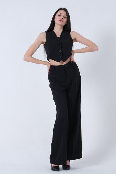 Feminist Jacket-Vest Trousers 3-Piece Suit Black0106324