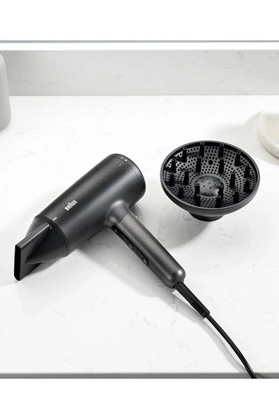 Braun Hair Dryer 2100W, HTDC motor, 2 Attachments, Electronic LED indicator, Super ionic - HD4.25SDE