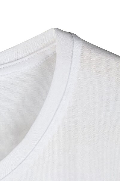 Kepler Design Men's White 100% Cotton Regular Fit Crew Neck Short Sleeve T-Shirt