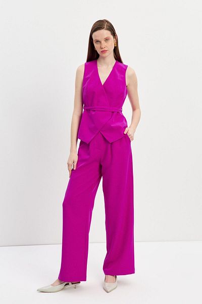 STELLA PULVIS Crepe Vest - Pink Lined and Belted