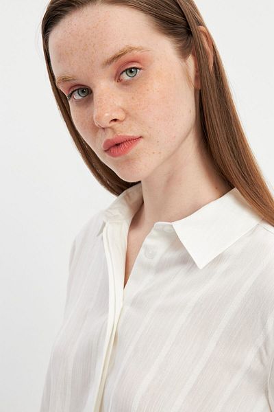 STELLA PULVIS Ecru Pleated Shirt Design