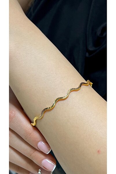 25 gr (Gram) Sarmal Çizgi Ajda Bilezik 22 Ayar Altın