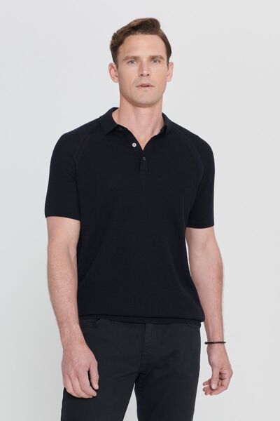 ALTINYILDIZ CLASSICS Tricou pentru bărbați, negru, cu croiala normală, 100% b...