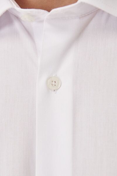 ALTINYILDIZ CLASSICS Ανδρικό πουκάμισο από βαμβακερό γιακά με στενό κόψιμο σε λευκό λεπτή εφαρμογή