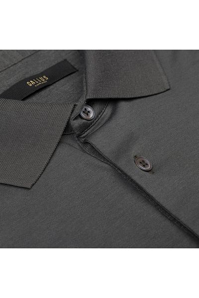Gallus Khaki Polo Neck Regular Fit Mercerized T-Shirt