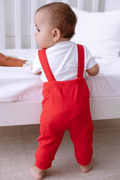 Lilabio 100% Cotton Salopet Red