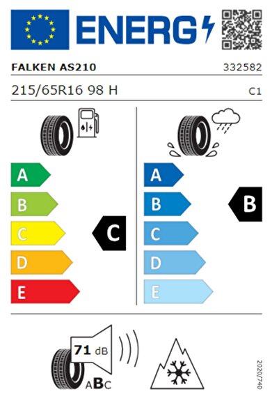 Falken 215/65 R16 98H Euroall Season AS210 Dört Mevsim Lastik 2023 Üretim