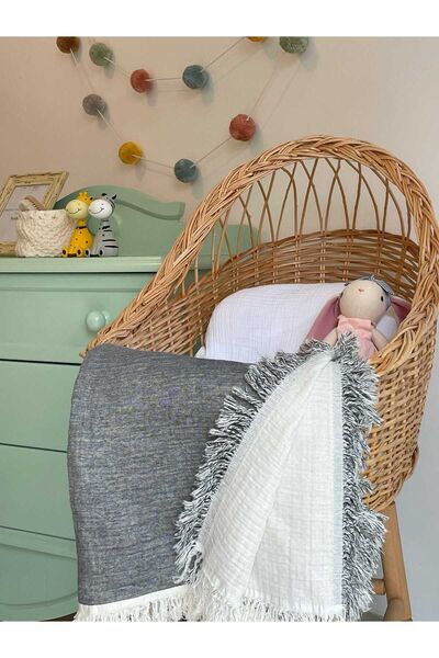 Mujo Baby&Kids 100*130 Cm 100% Cotton Muslin Blanket - 4 Layer Double Sided Baby-Child Blanket