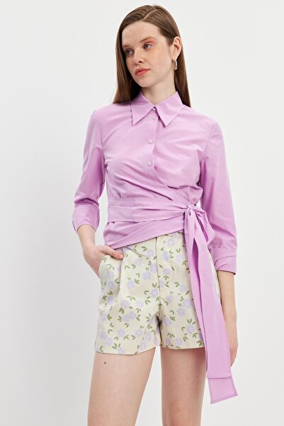 STELLA PULVIS قميص بوبلين - ربطة عنق أرجوانية