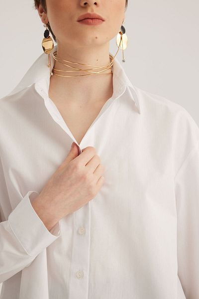 STELLA PULVIS Cămașă albă oversize din poplin