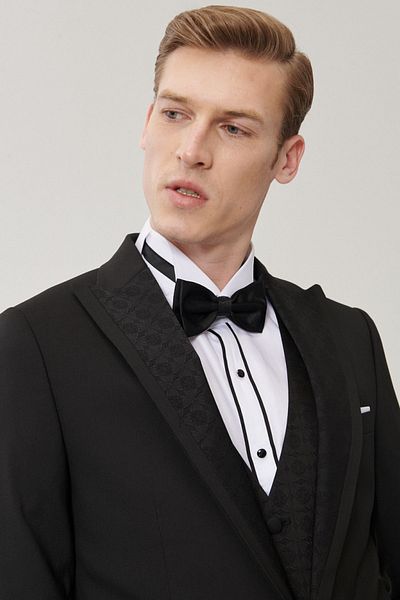 ALTINYILDIZ CLASSICS Men's Slim Fit Slim Fit Vest Patterned Tuxedo Groom Suit