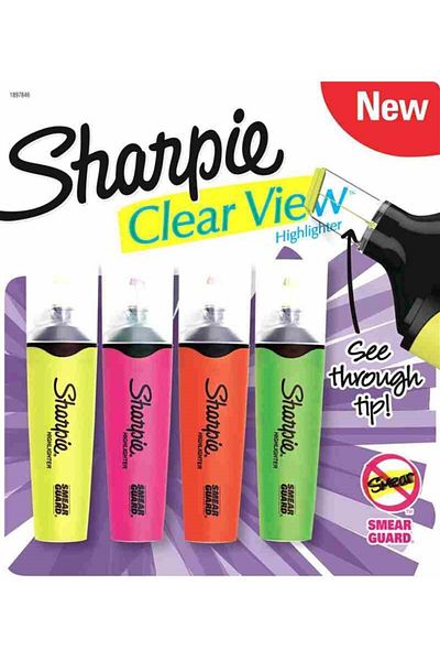 Sharpie Sharpıe Highlighter Clear Wıew 4 Pieces1953450